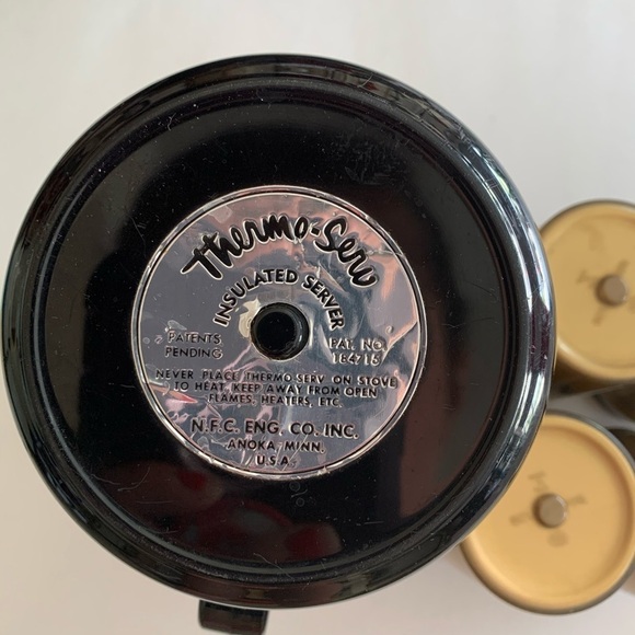 Vintage Thermo-Serv Insulated Deer Print 4 Cups & Carafe Gold & Black Hunter - Picture 9 of 11